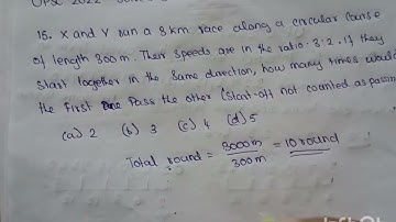 15-x and y run a 3km race along circular course - csat 2022 solved sum in Tamil #upsc #csat #tamil