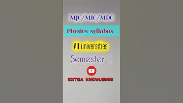MJC/MIC/MDC  PHYSICS SYLLABUS FOR SEMESTER 1 ।। ALL UNIVERSITIES।। #SHORTS #B.A/B.SC  #PHYSICS #SEM1