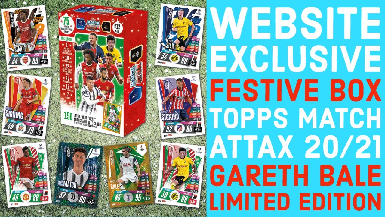 FESTIVE BOX🎅🤶 Topps Website Exclusive 🤩Gareth Bale LIMITED EDITION😍 Topps Match Attax 2020/21[5.15]