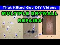 🔴 Repairing Drywall Anchor holes, Large Holes, Drywall Scrapes, Nail holes & matching Skip Trowel