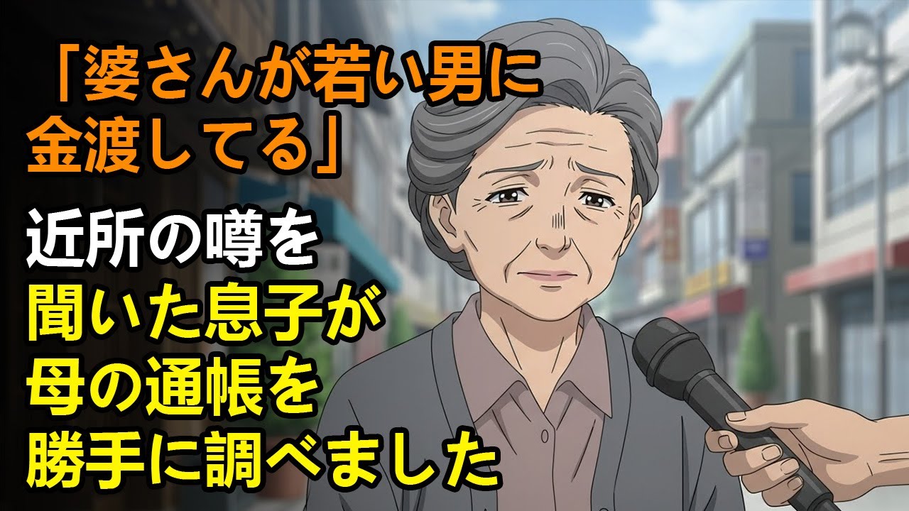 「婆さんが若い男に金渡してる」近所の噂を聞いた息子が、母の通帳を勝手に調べました