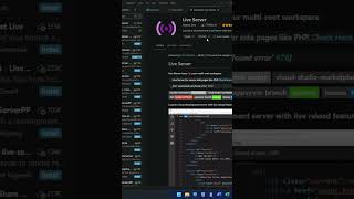 Install Live Server in VS Code | Live Server Problem In VS Code #vscode #shorts #liveserver