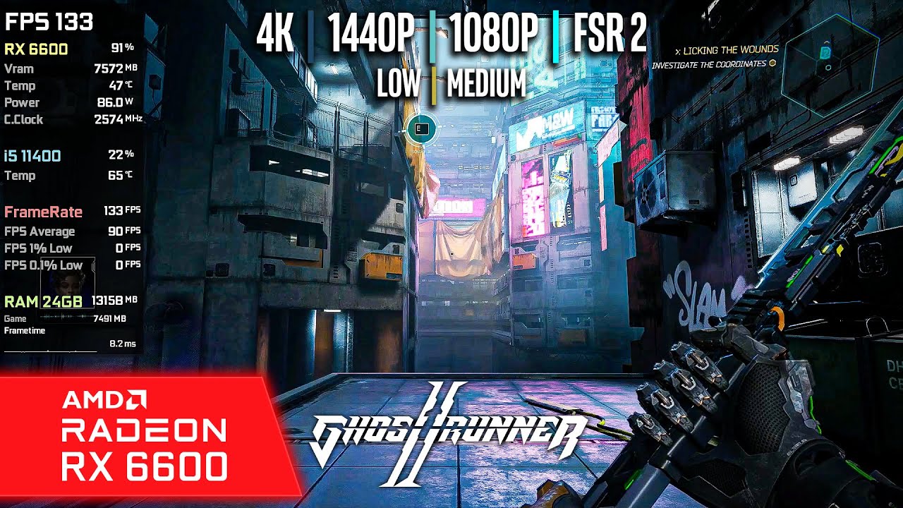 RX 6600 | Ghostrunner 2 - 4K, 1440p, 1080p, FSR2...