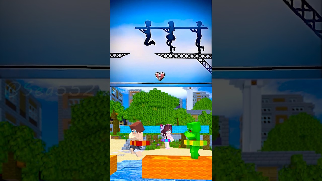 JJ's Sister 267iQ 🧠🤯- MAIZEN Minecraft Animation #shorts