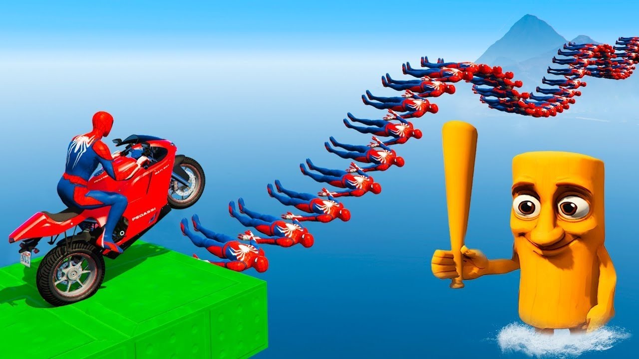 SPIDER-MAN against TUNG TUNG TUNG SAHUR on Motorcycle in RAINBOW SPIDERS BRIDGE | GTA MULTIVERSE