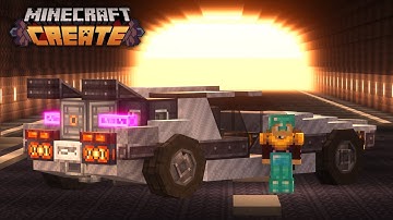 How to Build a WORKING CAR (DeLorean) in Minecraft Create Mod
