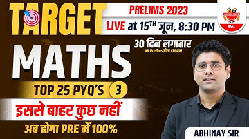 Target SSC Pre 2023 | Maths by Abhinay Sir | 30 Days Practice Series | SSC CGL Pre