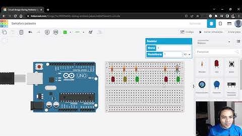 Semaforo de pedestre com botão controlado pelo Arduino utilizando a pataforma Tinkercad - Parte I