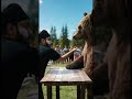 A fight with a big bear.. guess who won?
