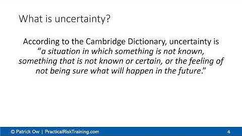 Living in an uncertain and unpredictable world (PracticalRiskTraining.com)
