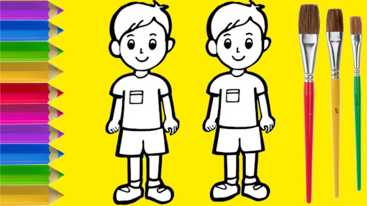 Boyashga Rasm Bolalar uchun boy rasm chizish. Сурет салу қуыршақ. How to draw a boy ...