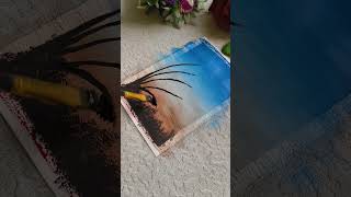 Palm tree silhouette in poster colour 🌴 #trending #video #shorts #landscape #artist #art #ytshorts