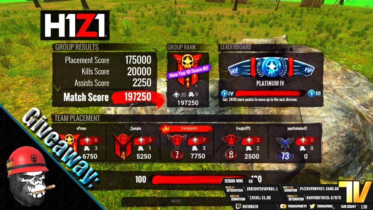 H1Z1 20 Kill Win With Twitch Subs!!!