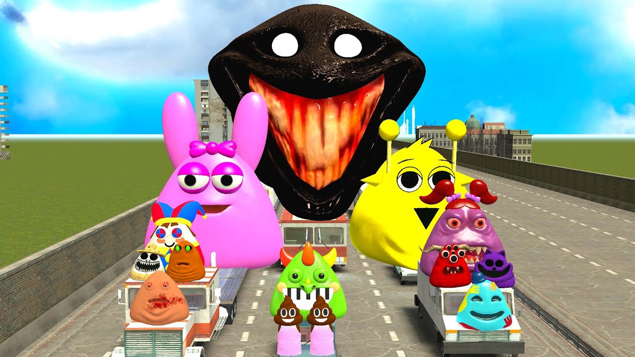 🛣️I MADE NEW POU HUNGRY WORM POU BOU FAMILY FROM BOU'S REVENGE Of POU  in FREEWAY Garry's Mod!