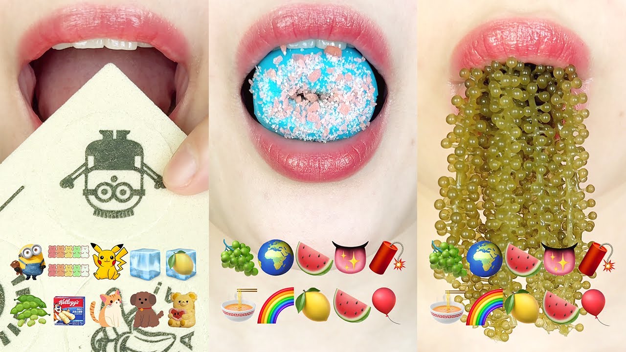 asmr 30 MINUTES DESSERTS EMOJI FOOD CHALLENGE 이모지 순서대로 먹기 MUKBANG eating sounds