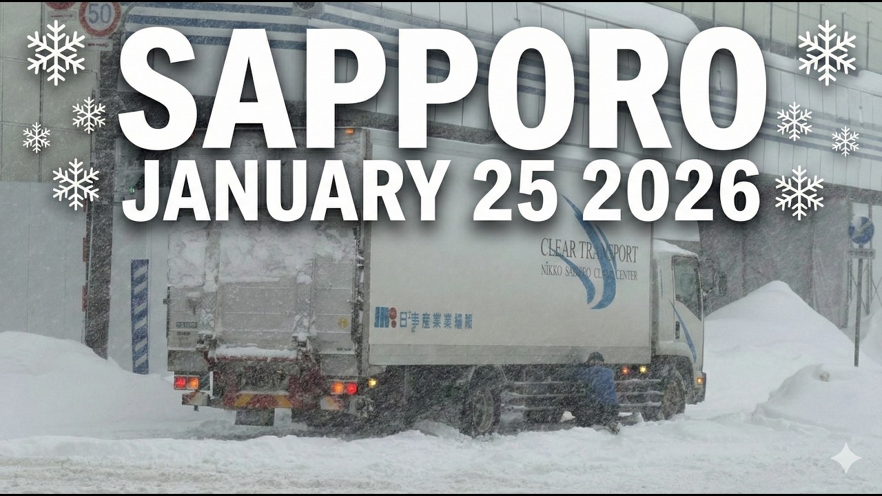 Snowstorm Walk in Sapporo, Hokkaido, Japan on January 25, 2026