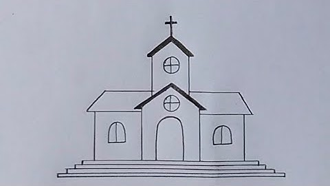 Church drawing / how to draw a church / how to draw church step by step