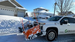 PLOWING $100 DRIVEWAYS WITH $100k PLOW TRUCK! | SNO POWER F12 IN ACTION |