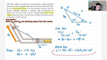Lecture 9 - Example 3/32 Rectilinear Motion with Rigid Bar Connection