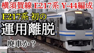 【遂に廃車か?】横須賀線E217系Y-44編成 運用離脱