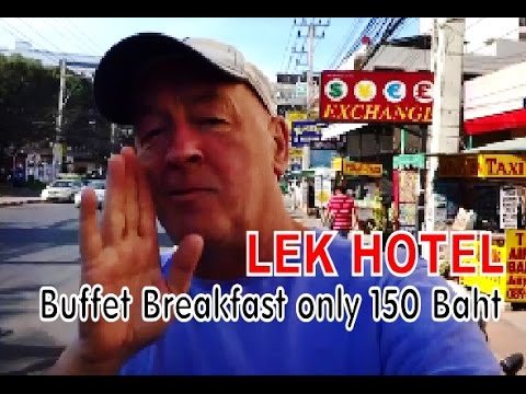 Pattaya Lek Hotel Morning buffet breakfast. European & Thai cuisine. only 150 Baht.