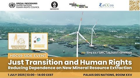 Just Transition and Human Rights | Reducing Dependence on New Mineral Resource Extraction
