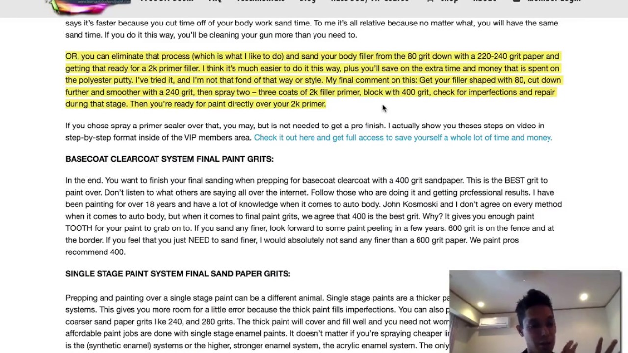 Automotive Sandpaper Grit Chart