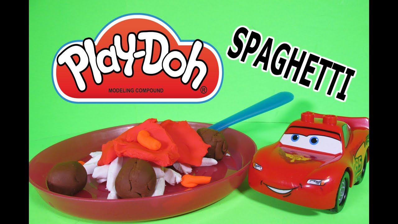 LIGHTNING MCQUEEN [Cars] HOW TO MAKE PlayDoh Spaghetti with Lightning