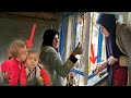 Narges and the twins: Installing the cottage windows on a rainy day and their happiness 🌧️🏡💖