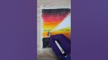 Cách Vẽ tranh bằng màu sáp dầu đơn giản (p7) #shors #anhquytofficial