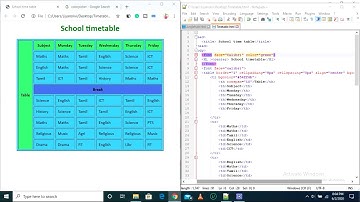 Making simple timetable with HTML | Web designing - Beginner | Part 1