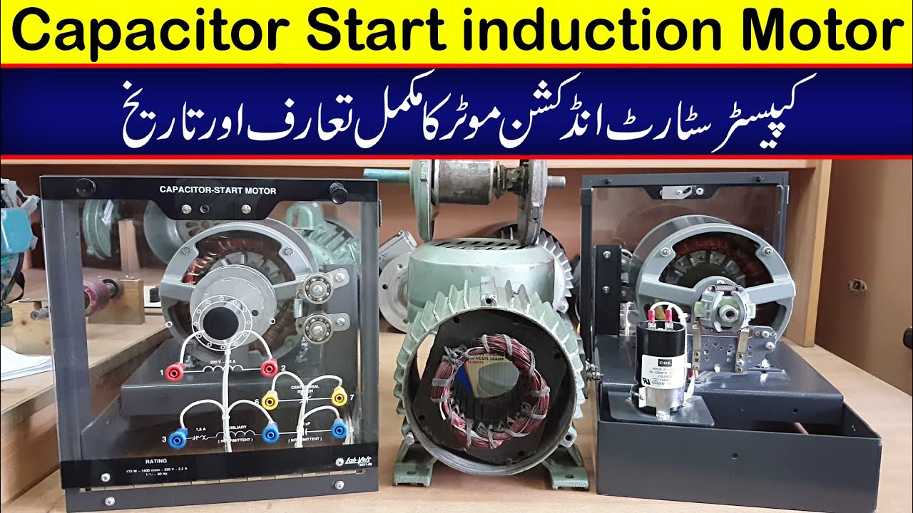 Capacitor start induction motor complete introduction and working explained in Urdu/Hindi