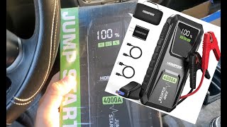 FULL REVIEW- HOMPOW G90 4000A CAR Jump Starter- All Gas / UP TO 10L Diesel Engine IS THIS ANY GOOD?