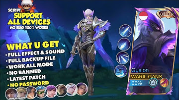 NEW Script Skin Gusion Collector No Password | Effect & Voice - New Patch Mobile Legends