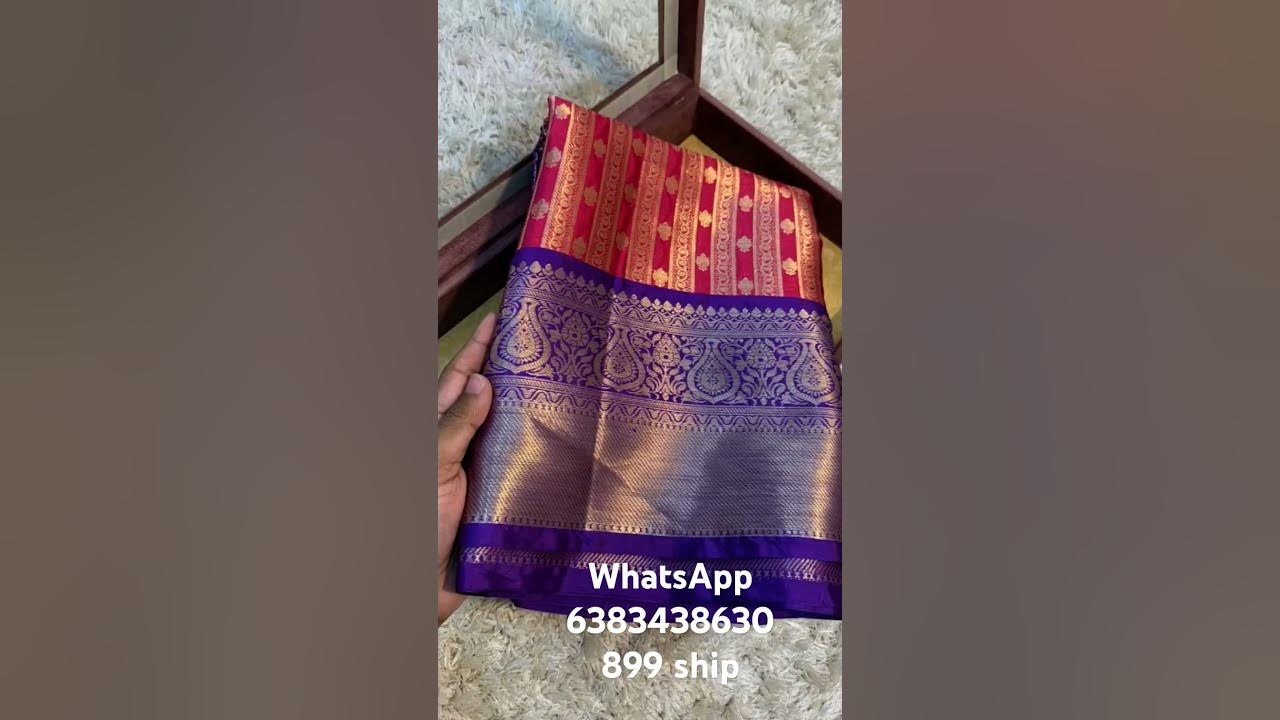 New banarasi semi kataan crape silk sareePrice_899+ship YouTube