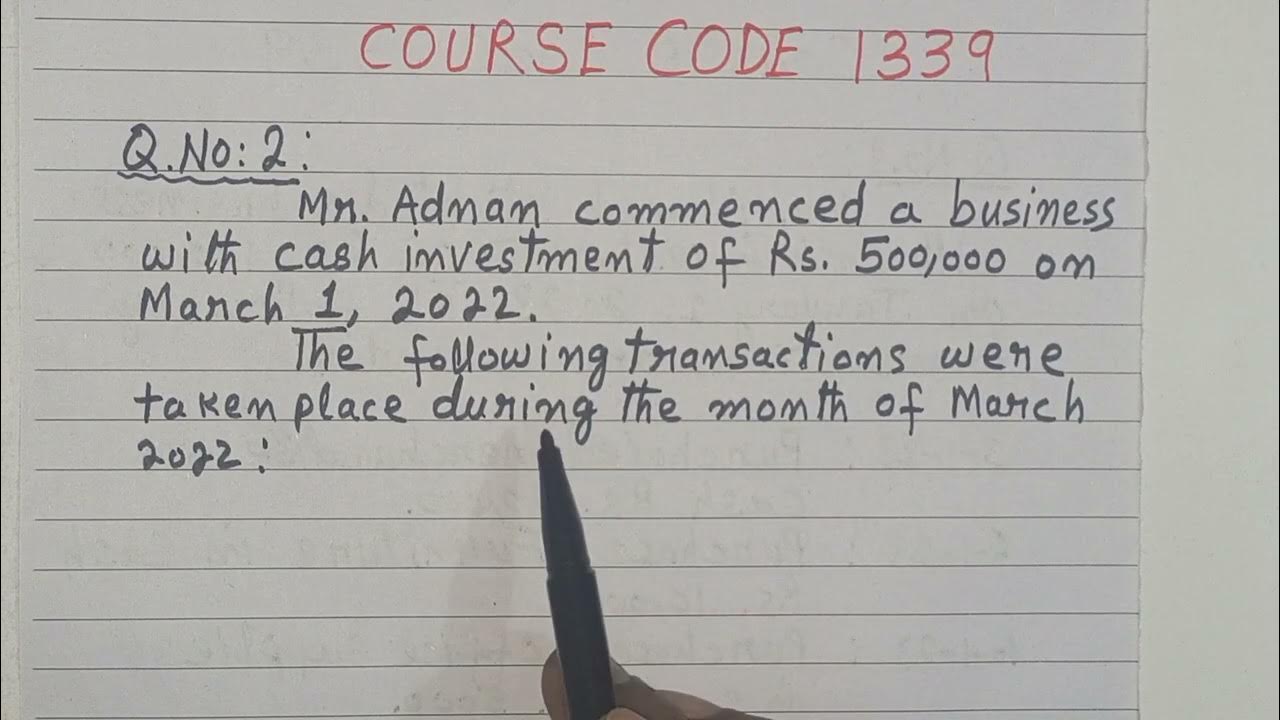 AIOU Course Code 1339 Recording Credit Transaction In General Journal aiou-course-code-1339-recording-credit-transaction-in-general-journal