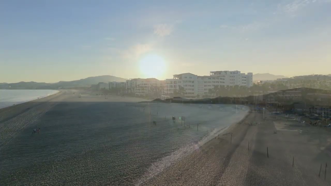 Beach Droning Near Sunset