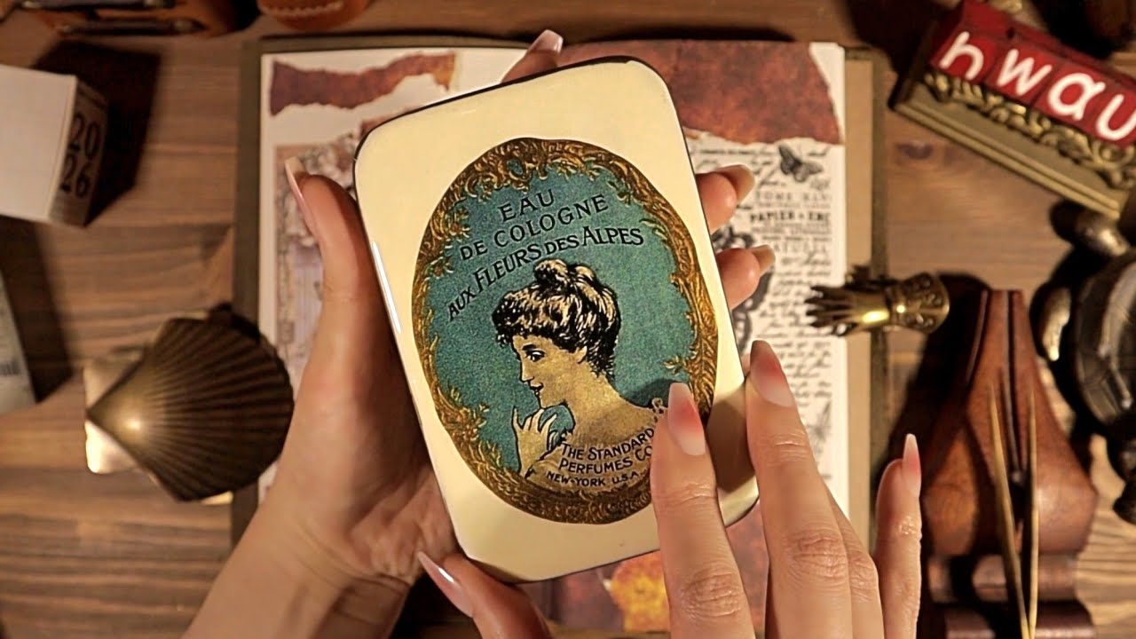 ASMR Journaling with Original Olive🫒빈티지 다꾸 일기쓰기 Various sounds of collage | hwaufranc 