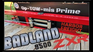 Harbor Freight Badland ZXR 9500lb Winch  Trailer mount.                          OpTOWmis Prime.