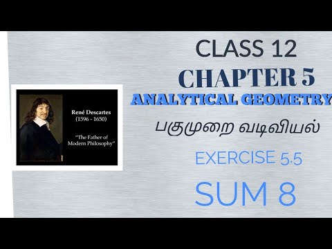 CLASS 12. ANALYTICAL GEOMETRY.CHAPTER 5. EXERCISE 5.5.SUM 8 - YouTube