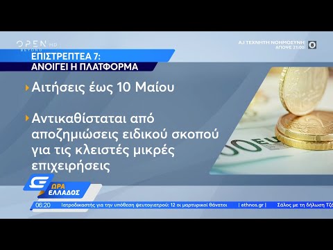 Επιστρεπτέα 7: Ανοίγει η πλατφόρμα | Ώρα Ελλάδος 27/4/2021 | OPEN TV