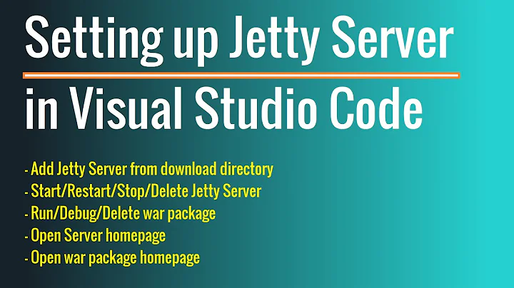 Setting up Jetty Server in Visual Studio Code | War deployment