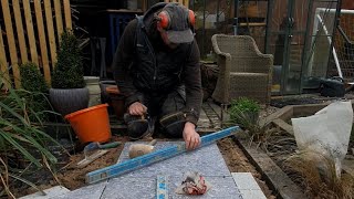 Porcelain tiles with a granite border- FULL INSTALL