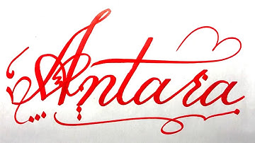Antara Name Signature Calligraphy Status | How to write with Cut Maker  #calligraphy #cursive