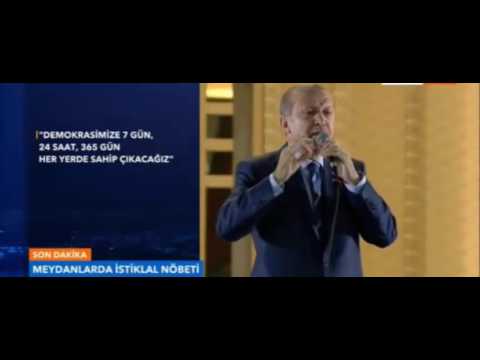 Demokrasi Nöbetinde Ara Verilirken Cumhurbaşkanın Son Konuşması Ankara Külliye (10 Agustos 2016)