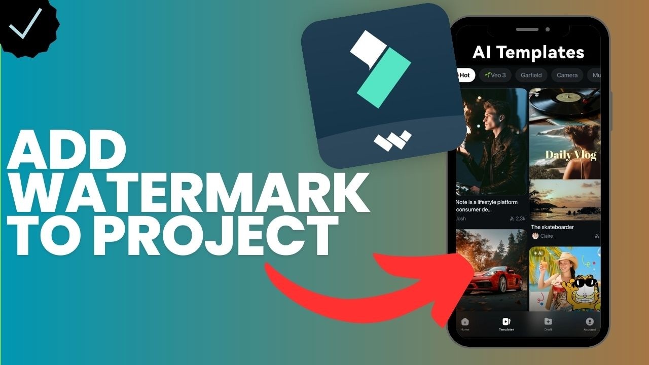 How to add a watermark to a project in Filmora?