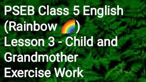 PSEB/Class 5 English/ Lesson 3/ Child and Grandma/Exercise Work/ Full Explanation in hindi