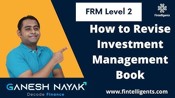 FRM Level 2 -  Investment & Risk Management | List of Important concepts for the Exam