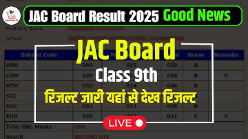 Jac class 9th result 2025 download now | Class 9th result 2024 jac board kaise dekhe | how to check