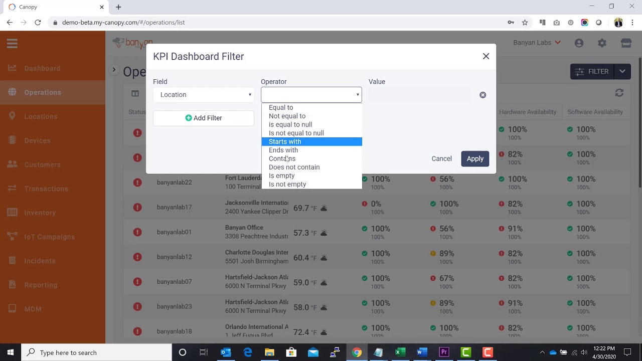 Canopy Filtering Software Basic Filtering of Data Tables in Canopy - YouTube